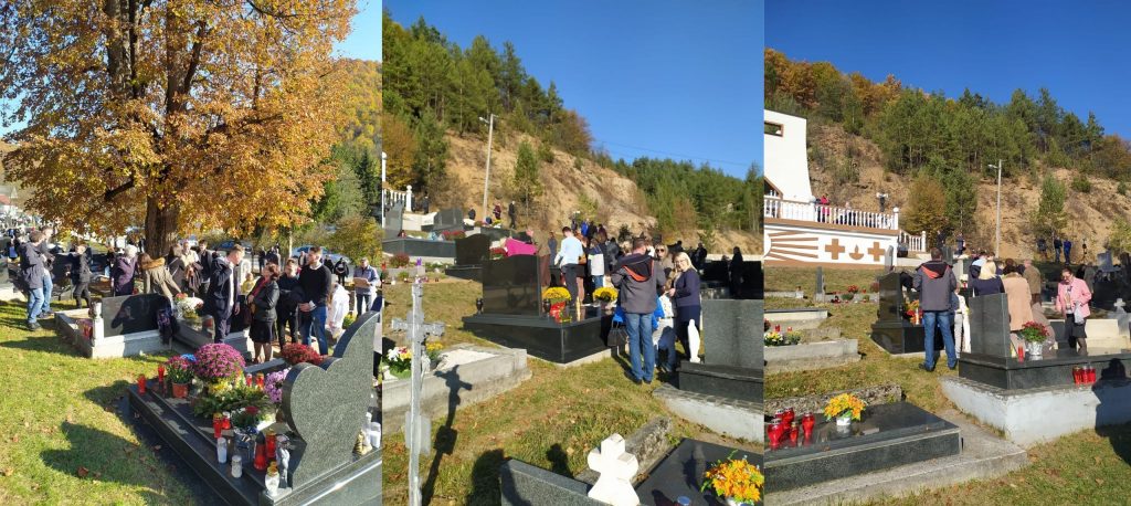Vjernici na groblju Trgovišće povodom Svih svetih